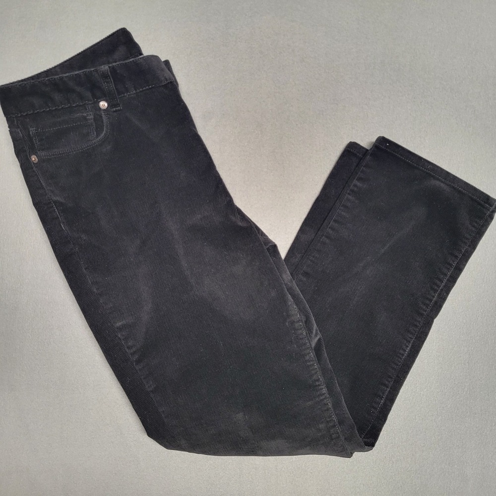 LL‎ Bean Favorite Fit Corduroy Pants Black Women Size 12 Regular
